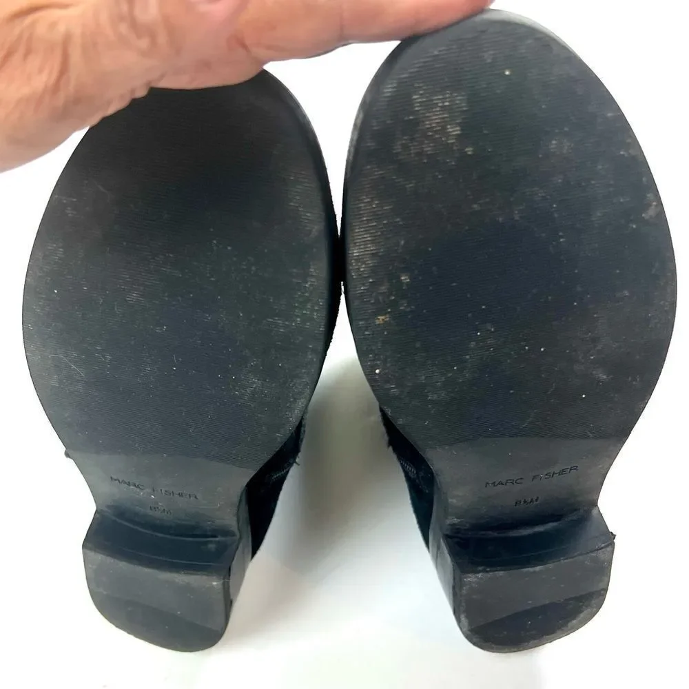 Marc Fisher Black Parole Buckle Moto Boots